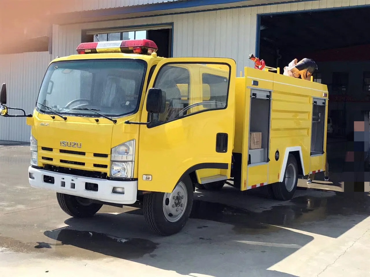 Yellow fire truck