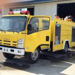 Yellow fire truck