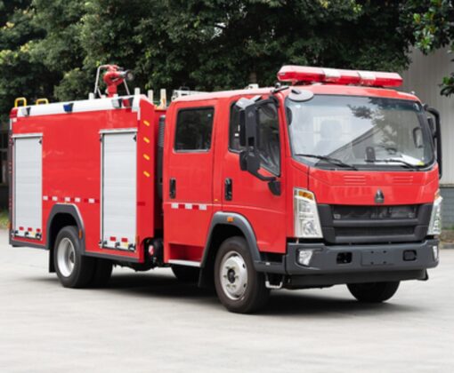 HOWO 4000 Liters Water Tanker Small Fire Engine (2)