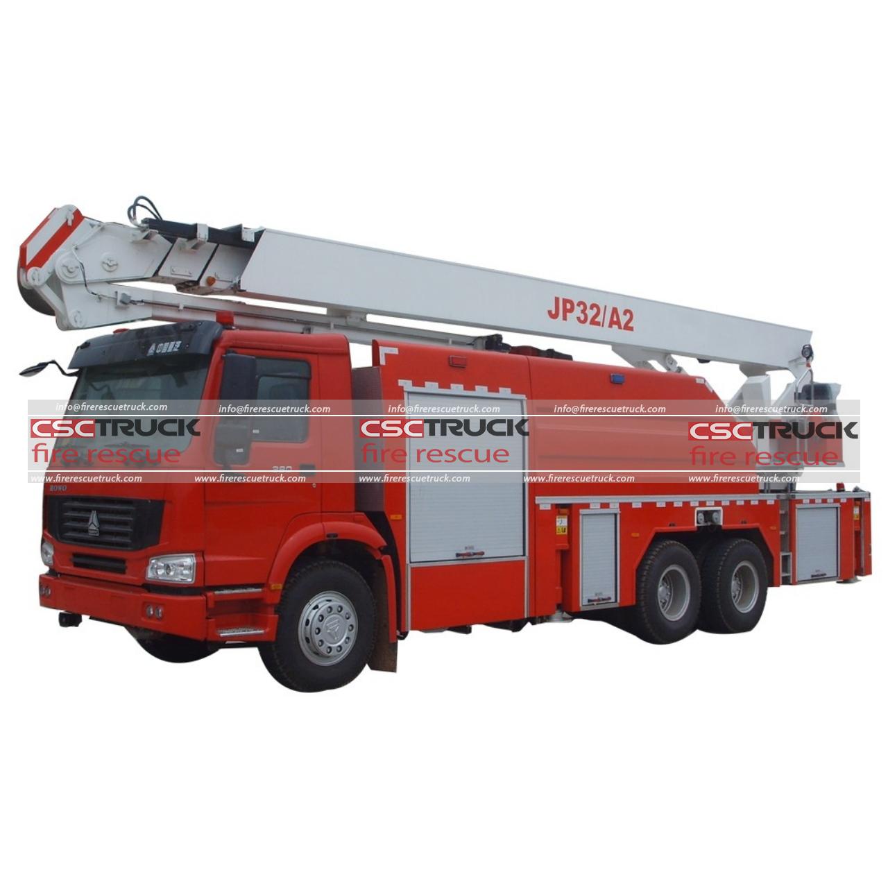 HOWO 32M Water Tower Fire Truck (2)